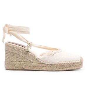 Polo Ralph Lauren fringe-trim canvas wedge espadrilles